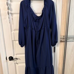 SHEIN Navy Blue Long Sleeve Dress